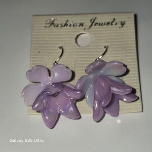 Fashion Jewelry Lavender Blossom Earrings